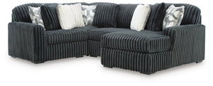 Midnight-Madness - Sectional - Gunmetal #4pc.sectionalwithrafcornerchaiseandarmlesschair