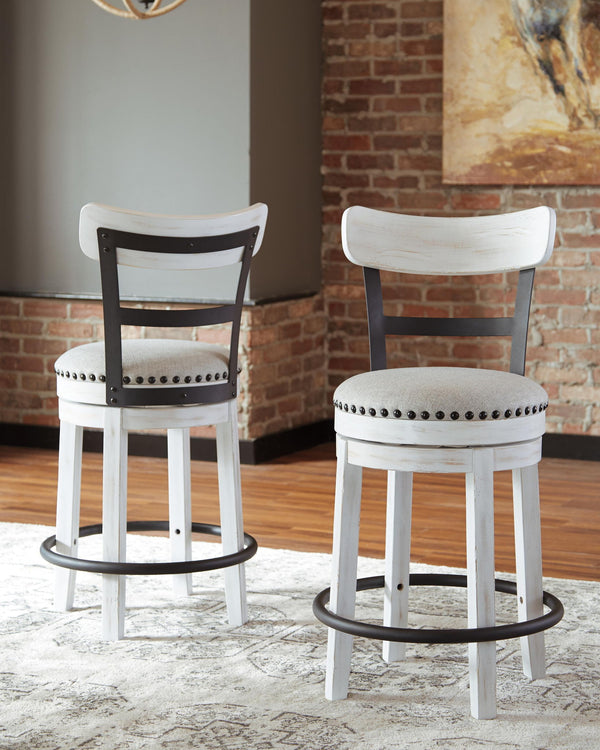Valebeck - Full Back Swivel Stool #white