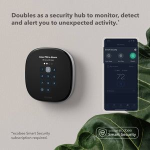 ecobee - Enhanced Smart Programmable Touch-Screen Wi-Fi Thermostat with Alexa, Apple HomeKit and Google Assistant - Black
