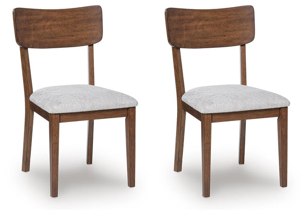 Tameride - Sillas auxiliares de comedor tapizadas (juego de 2) - Marrón