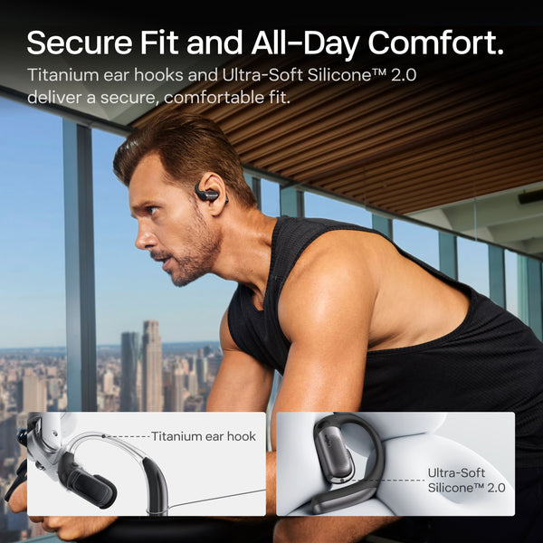 Shokz - OpenFit Pro Open-Ear True Wireless Bluetooth Active Noise Reduction Earbuds - Black