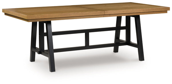 Galliden - Mesa de comedor extensible rectangular - Negro/Marrón