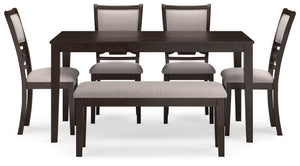 Langwest - Juego de mesa de comedor (Set de 6) - Marrón