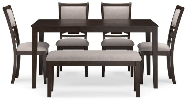 Langwest - Juego de mesa de comedor (Set de 6) - Marrón
