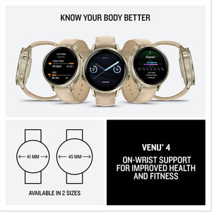 Garmin - Venu 4 GPS Smartwatch 41 mm Fiber-reinforced polymer - Lunar Gold - (2025)