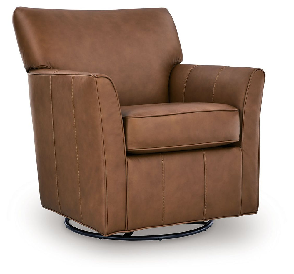 Braydunn - Swivel Glider Accent Chair #darkbrown
