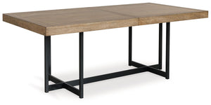 Tomtyn - Mesa de comedor rectangular extensible - Marrón claro