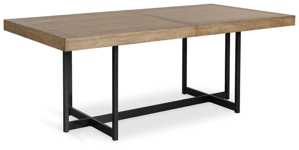 Tomtyn - Mesa de comedor rectangular extensible - Marrón claro