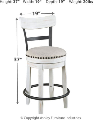 Valebeck - Counter Height Table Set #6pc.table,4upholsteredswivelbarstools,server