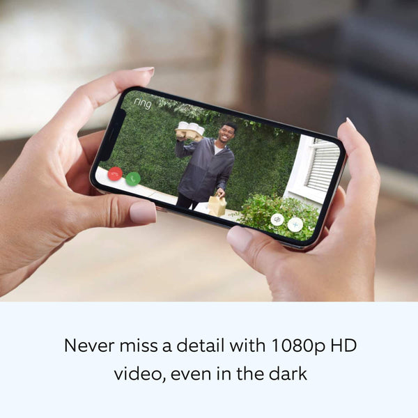 Ring - Wi-Fi Video Doorbell - Wired - Black