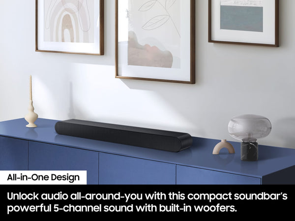 Samsung - HW-S60D 5.0 Channel S-Series All-in-one Soundbar, Dolby Atmos and Q-Symphony - Black