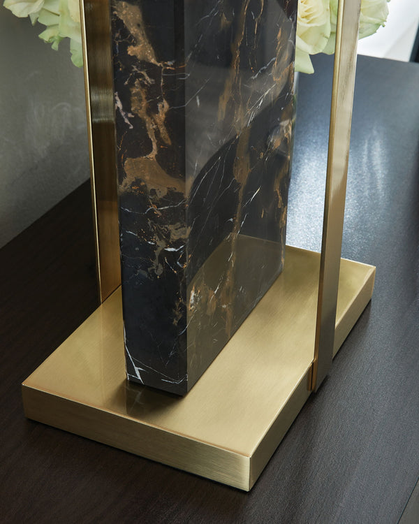 Neonish - Lámpara de Mesa de Mármol - Acabado Negro / Dorado