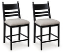 Greddinton - Upholstered Barstool (Set of 2) #black