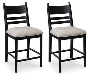 Greddinton - Upholstered Barstool (Set of 2) #black