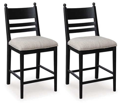 Greddinton - Upholstered Barstool (Set of 2) #black