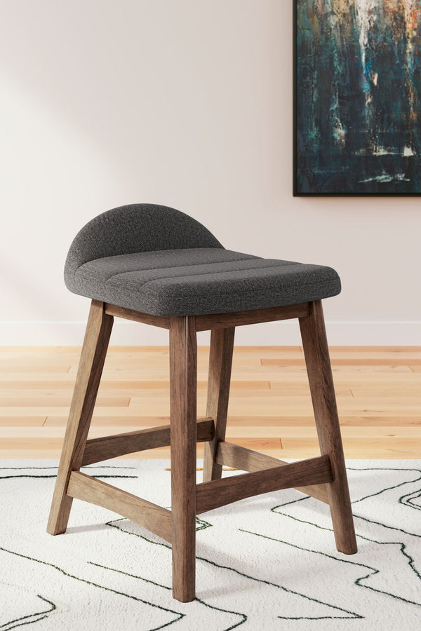 Lyncott - Upholstered Barstool (Set of 2) #darkgray