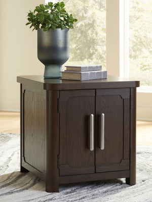 Breckington - Mesa auxiliar rectangular de 2 puertas - Marrón oscuro