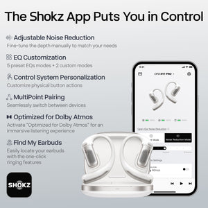Shokz - OpenFit Pro Open-Ear True Wireless Bluetooth Active Noise Reduction Earbuds - White