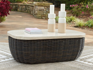 Kimora - Mesa de centro rectangular - Beige / Marrón oscuro