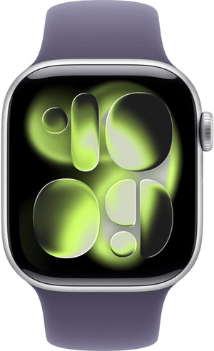Apple Watch Series 11 (GPS) 42mm Silver Aluminum Case with Purple Fog Sport Band - S/M - Silver - (2025)