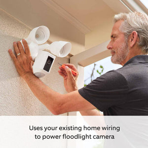 Floodlight Cam Pro with 2K Video and Ring Vision, 2 LED Lights, Dual Band Wi-Fi, and 3D Motion Detection - Black