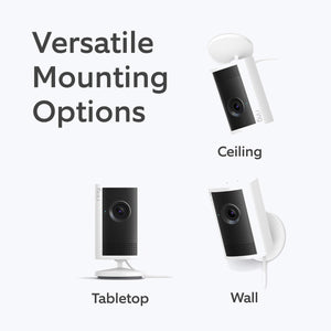 Ring - Indoor Cam Plus, Plug-In, Retinal 2K for enhanced video quality, 6x Zoom, Night Vision for color in near dark - Black