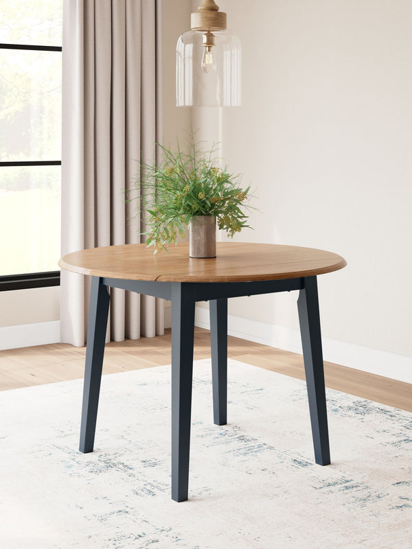 Gesthaven - Round Dining Room Drop Leaf Table #blue