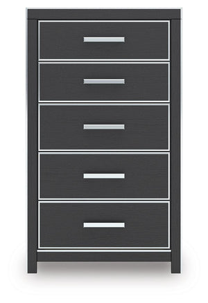 Zuraleus - Upholstered Bedroom Set #black #5pc.bed,2chests,2nightstands #king