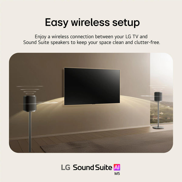 LG - Sound Suite M5 Wireless Spatial Speaker with Wi-Fi and Apple Airplay 2 - Black