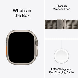 Apple Watch Ultra 3 (GPS+Cellular) 49mm Titanium Case with Titanium Milanese Loop - Medium - Natural - (2025)