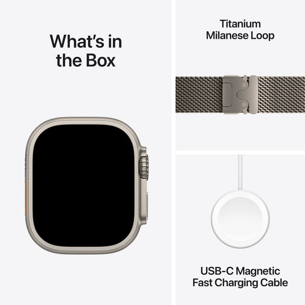 Apple Watch Ultra 3 (GPS+Cellular) 49mm Titanium Case with Titanium Milanese Loop - Medium - Natural - (2025)