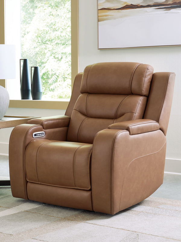 Knightington - Power Recliner With Audio Seating #lightbrown