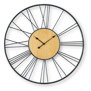 Brockett - Reloj de Pared - Negro / Natural
