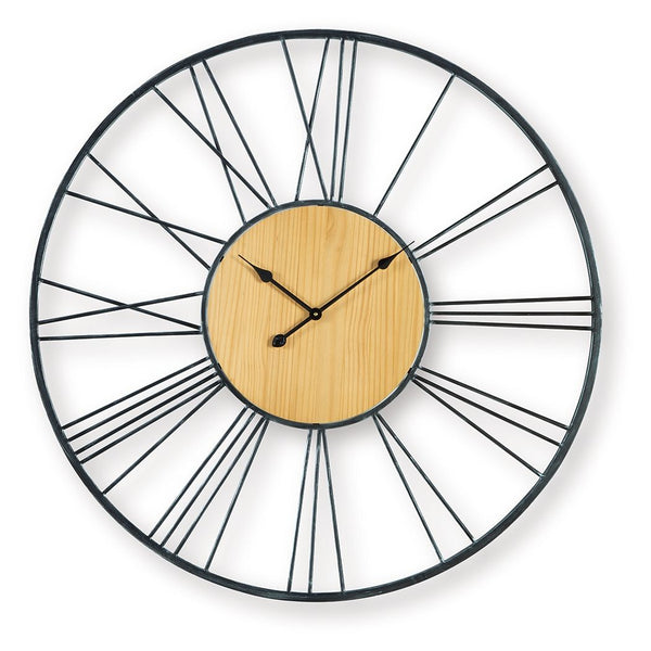 Brockett - Reloj de Pared - Negro / Natural