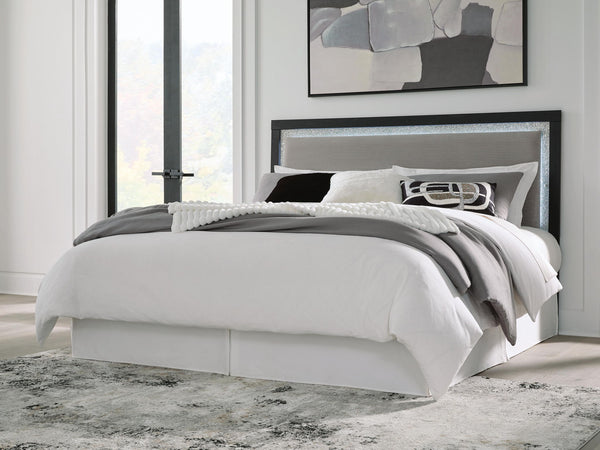 Maeling - Upholstered Panel Headboard #black #king