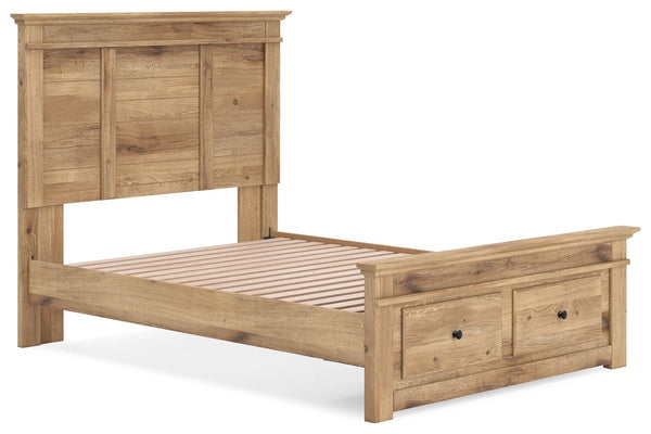 Makidern - Panel Storage Bed #lightbrown #full #storagefootboard
