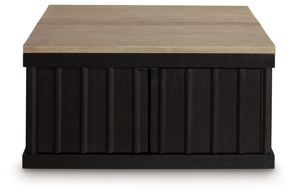 Rylandyn - Mesa de centro elevable - Negro / Marrón claro