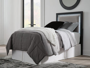 Maeling - Upholstered Panel Headboard #black #twin