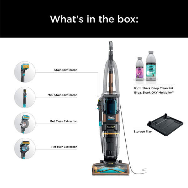 Shark - CarpetXpert HairPro Pet with StainStriker, Corded Upright Deep Carpet, Rug & Upholstery Cleaner, Pet Stain Remover - Gray
