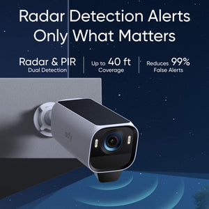 eufy - eufyCam S3 Pro, Outdoor Wireless 4K Solar Powered Add-On Security Camera (Base Not Included) - White