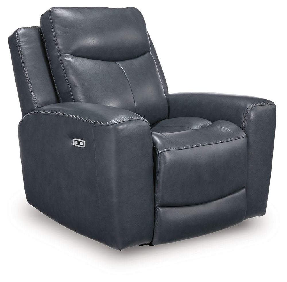 Bexhurst - Power Recliner With Adjustable Headrest #blue
