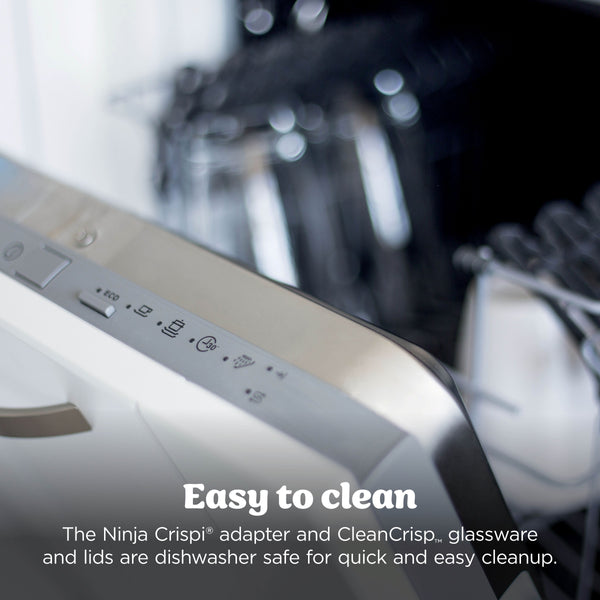Ninja - Crispi 4-in-1 Portable Glass Air Fryer Cooking System - Gray