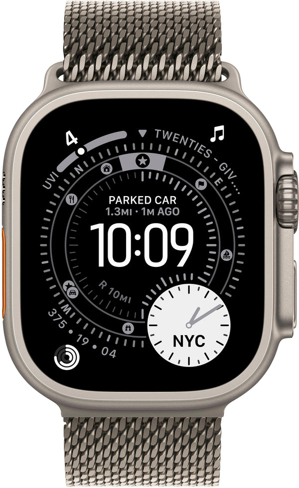 Apple Watch Ultra 3 (GPS+Cellular) 49mm Titanium Case with Titanium Milanese Loop - Medium - Natural - (2025)