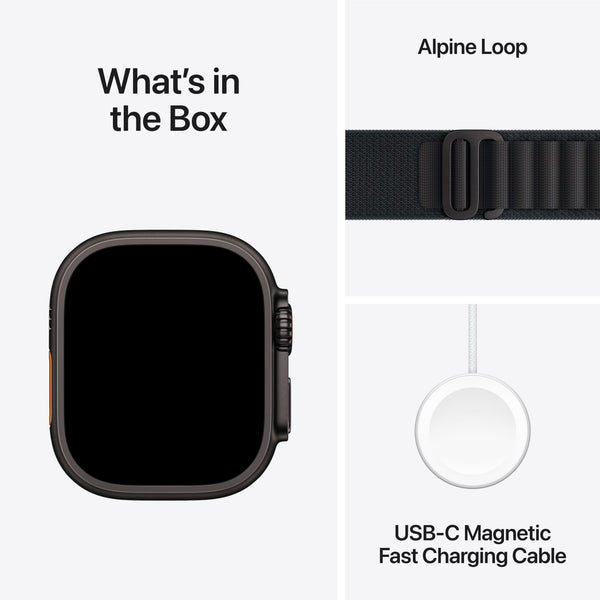 Apple Watch Ultra 3 (GPS+Cellular) 49mm Titanium Case with Black Alpine Loop - Small - Black - (2025)