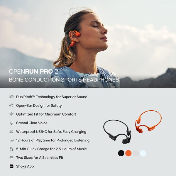Shokz - OpenRun Pro 2 Mini Wireless Bone Conduction Open-Ear Bluetooth Sports Headphones - Sky Blue