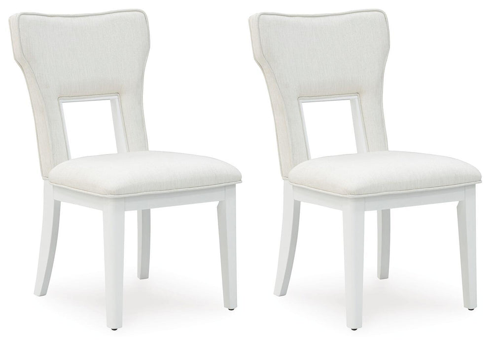 Chalanna - Silla de comedor tapizada (Juego de 2) - Blanca