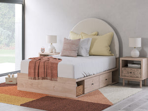 Arloster - Upholstered Panel Bed #full #sidestorageunit