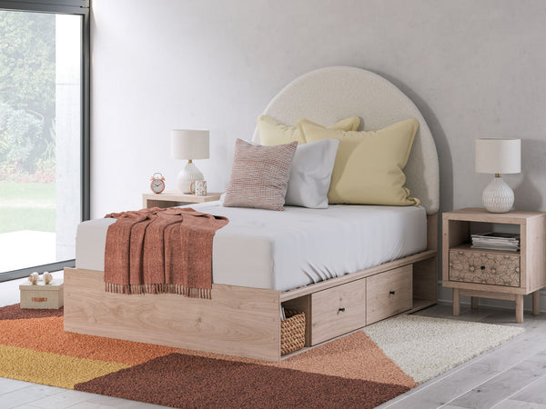 Arloster - Upholstered Panel Bed #full #sidestorageunit