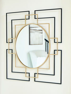 Oceanal - Espejo decorativo - Acabado negro/dorado