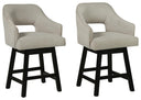 Tallenger - Upholstered Swivel Barstool (Set of 2) #beige #24''wx23''dx38''h